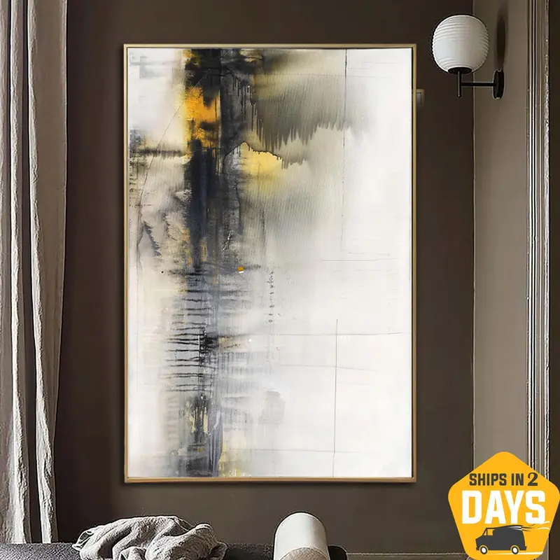 Original Abstract Black And White Paintings On Canvas Modern Textured Art Oil Painting Gold Leaf Art Mixed Media Wall Decor |...