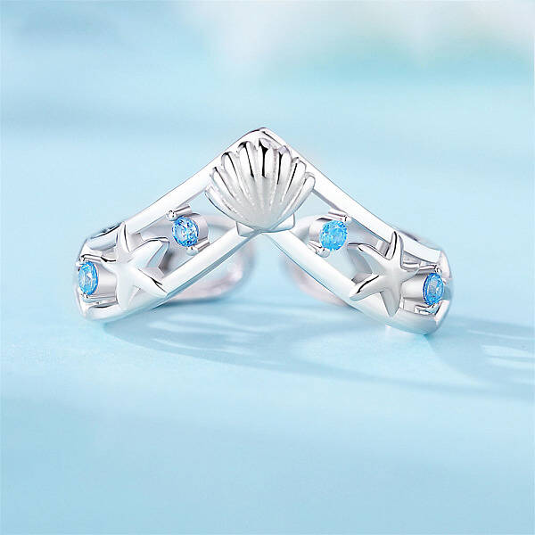925 Sterling Silver Micro Pave Cubic Zirconia Cuff Rings