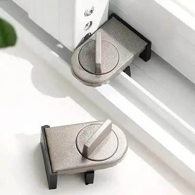 Aluminum Alloy Sliding Door Window Lock, 2 Counts/set Anti-pinch Safety Lock, Window Lock for Home Office, Home Accessories