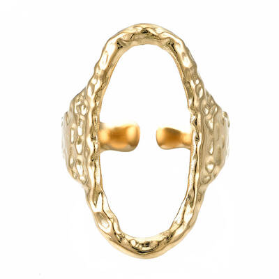 304 Stainless Steel Oval Open Cuff Ring