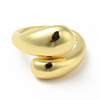 Brass Teardrop Open Cuff Ring for Women