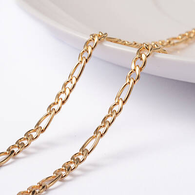 3.28 Feet Ion Plating(IP) 304 Stainless Steel Figaro Chains