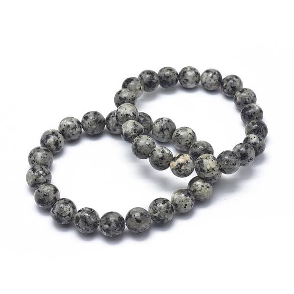 Natural Sesame Jasper/Kiwi Jasper Bead Stretch Bracelets