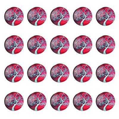 Half Round/Dome Tree Pattern Glass Flatback Cabochons for DIY Projects