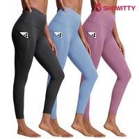 SHOWITTY 3 Pack Plus Size Leggings for Women with Pockets, Black High Waisted Soft & Lightweight Yoga Pants for Daily Wear