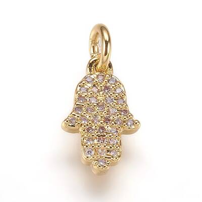 Brass Micro Pave Cubic Zirconia Charms Pendants