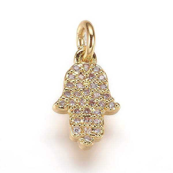 Brass Micro Pave Cubic Zirconia Charms Pendants