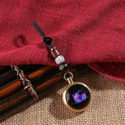 Luminous Brass & Lampwork Twelve Zodiac Turning Pendant Decorations