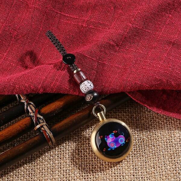 Luminous Brass & Lampwork Twelve Zodiac Turning Pendant Decorations