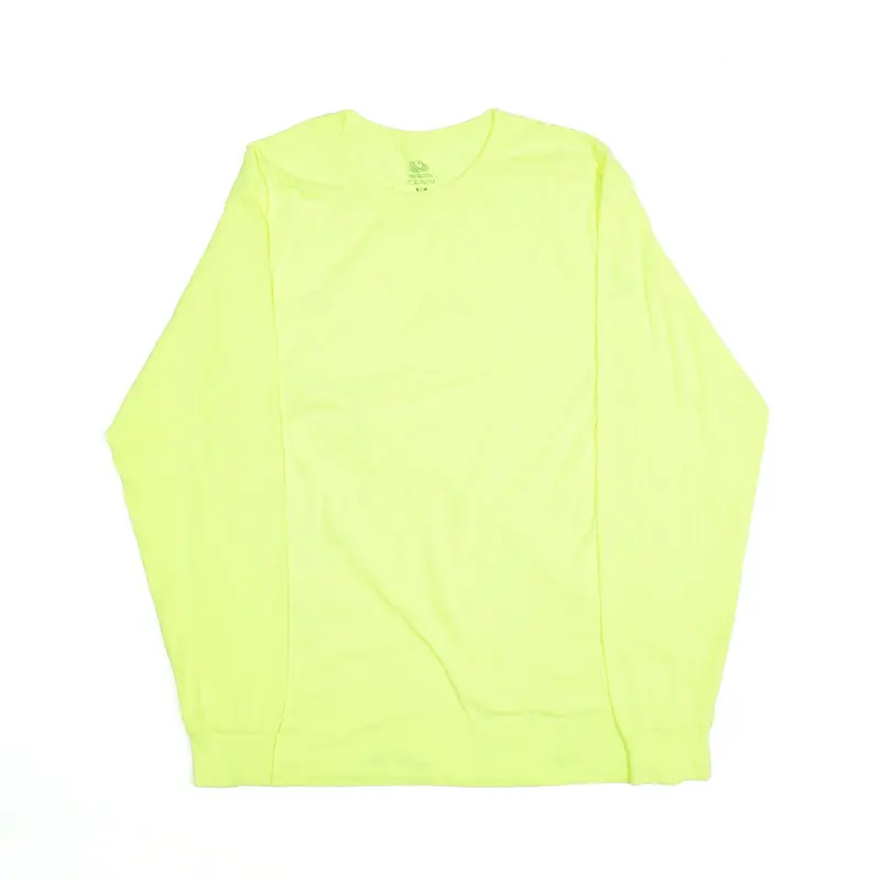FRUIT OF THE LOOM T-Shirt Yellow Long Sleeve Mens M
