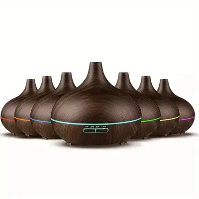 550ml Essential Oil Diffuser, Remote Control, Ultrasonic Humidifier, 7 Color LED Light with 6 Oil air purifier