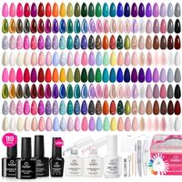 Beetles Gel Nail Polish Nail Art Manicure Set, 100 Colors 5ml Gel Polish Set Base Coat Glossy Matte Glitter Top Coat Gel Nail...