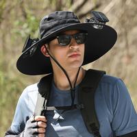 Rechargeable large wind fan cool hat men's outdoor recreational solar fan quick-drying fishing hat