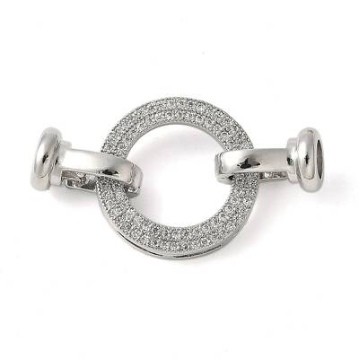 Brass Pave Clear Cubic Zirconia Fold Over Clasps