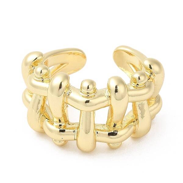 Brass Hollow Open Cuff Rings