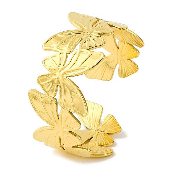Ion Plating(IP) Butterfly 304 Stainless Steel Bangles for Women