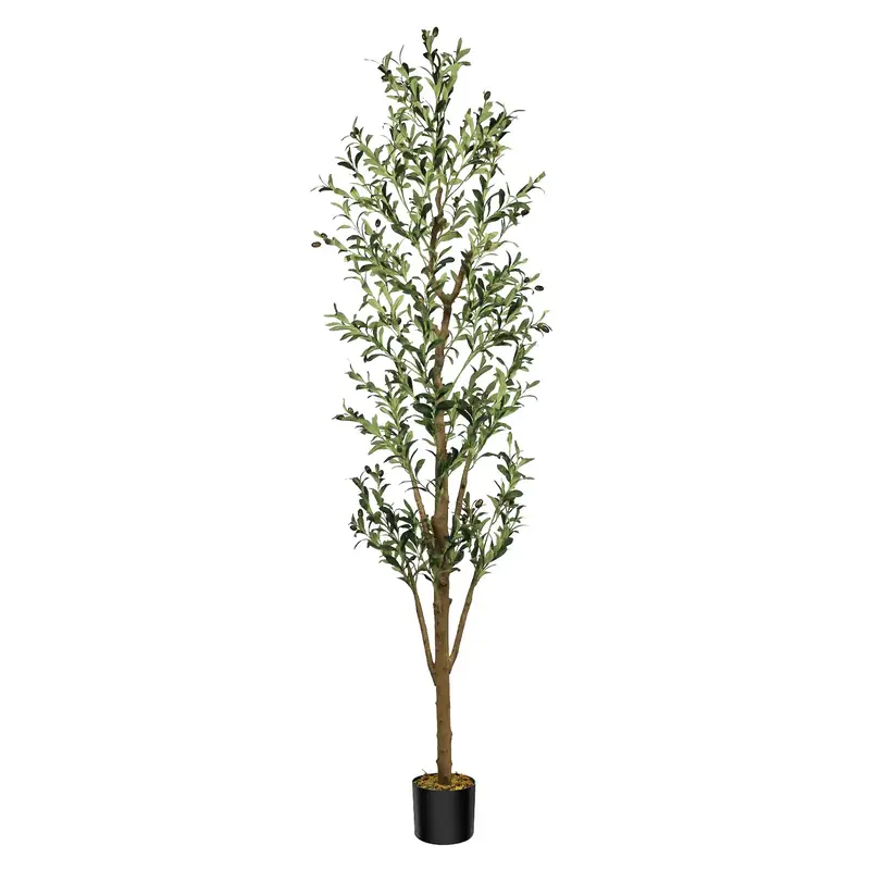 7 FT/6FT/5FT Artificial Olive Tree - Lifelike Faux Silk Olive Plant with Olive Leaves, Ideal for Home (Living Room, Bedroom, ...