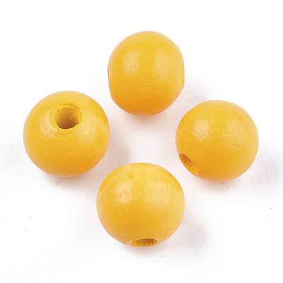 Painted Natural Wood Beads