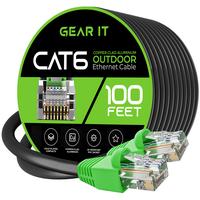 GEARit Cat6 CCA Outdoor Ethernet Cable for Direct Burial, Black