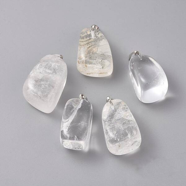 Natural Quartz Crystal Pendants