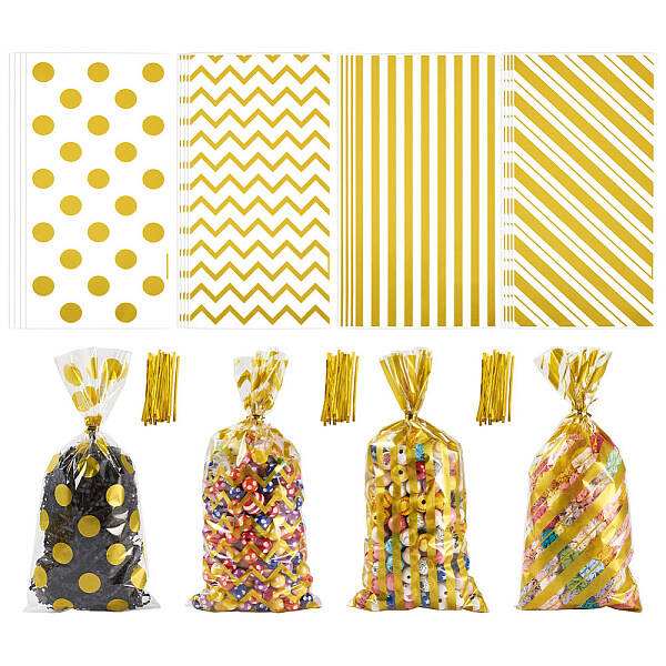 4 Styles OPP Cellophane Candy Storage Bags Sets