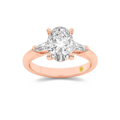 Ignite Three Stone Oval Lab Grown Diamond Engagement Ring | 14K Rose Gold 2 CT. TW.