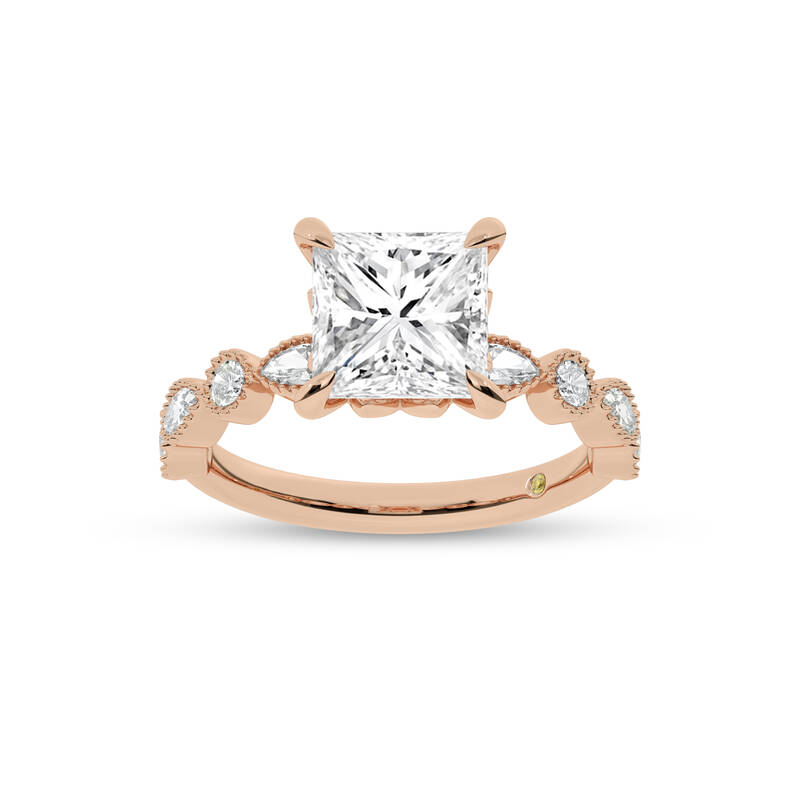 Zenith Princess Cut Lab Grown Diamond Engagement Ring | 10K Rose Gold 2 CT. TW.