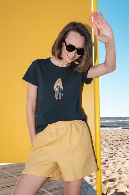 Organic cotton women's T-shirt - Dog Print | Size: S