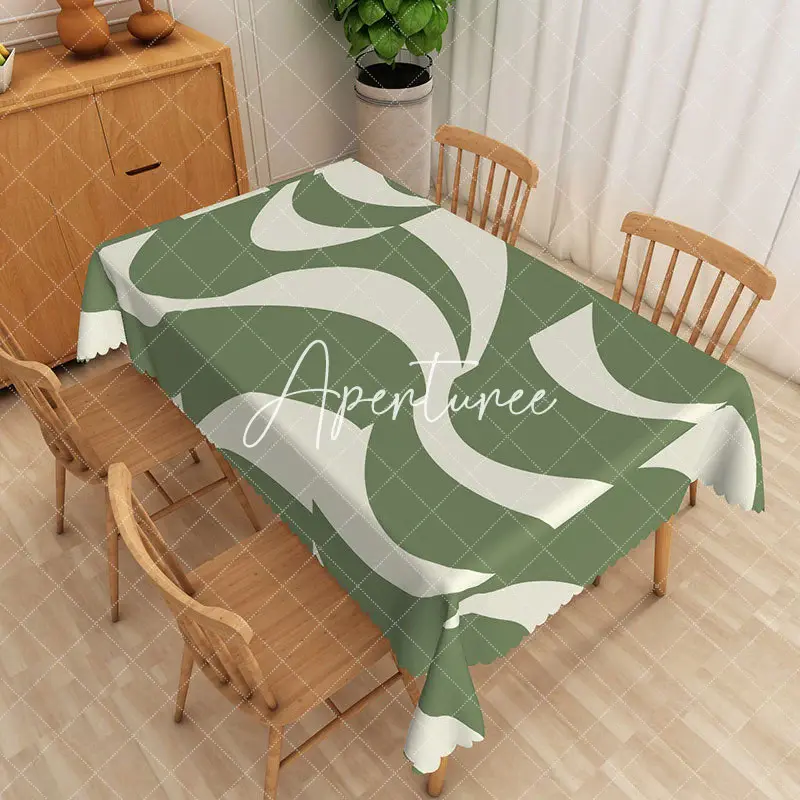 Aperturee Nature Inspired Green Red Yellow Rectangle Tablecloth, 52 x 70 inch, 30.82 USD, rectangle tablecloths, ZJY04925-A