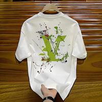 European and American trendy short-sleeved ins pure cotton summer new men's printed T-shirt trendy men and women all-match ro...