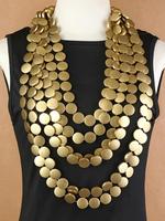 Round Wooden Slice Necklace, Multi-layered Chunky Chain Necklace for Women, Fashion Jewelry for Party, Daily Decor, Trendy Al...