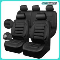 CAR PASS Leather Car Seat Covers Full Set Universal waterproof, 3D Foam Support  Universal Fit for Trucks Vans SUVs Sedans Au...