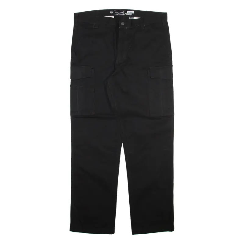 CARHARTT Cargo Mens Trousers Black Relaxed Straight W38 L32