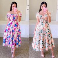 Women's clothing Spring and Summer New Fashion Butterfly Dress Artistic French Fresh Print Loose Breathable Women's Elegant M...