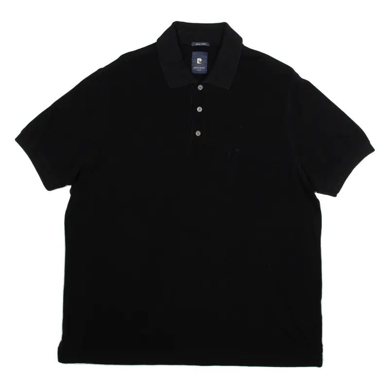 PIERRE CARDIN Pima Cotton Mens Polo Shirt Black XL