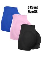 Women's Solid Color High Waist Ruched Sports Shorts, Breathable Comfortable Seamless Skinny Shorts, Tummy Control Butt Liftin...