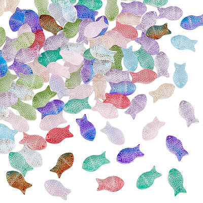 220Pcs 11 Colors Transparent Spray Painted Glass Beads