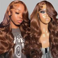 [NEW IN] 32 Inch Chocolate Brown Lace Front Wig 180% Body Wave Glueless Wig 13x4 13x6 Human Hair Density Hd Transparent Front...