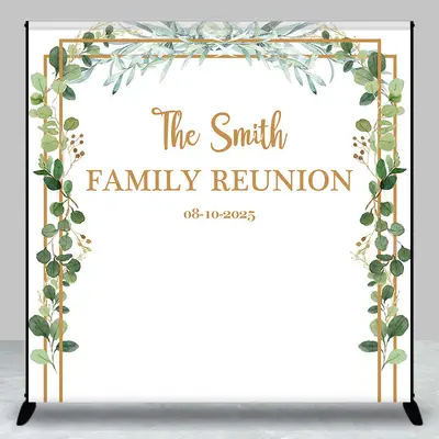 White Spring Plant Custom Family Reunion Backdrop