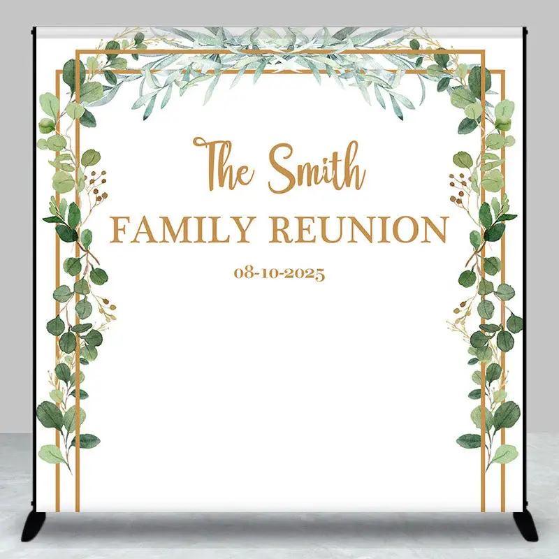 White Spring Plant Custom Family Reunion Backdrop