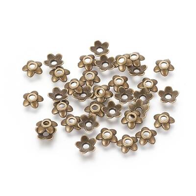 Tibetan Style Alloy Bead Caps