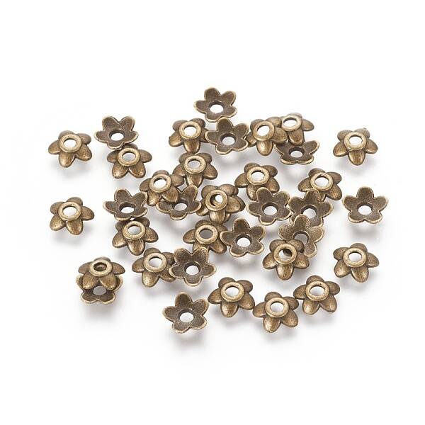 Tibetan Style Alloy Bead Caps