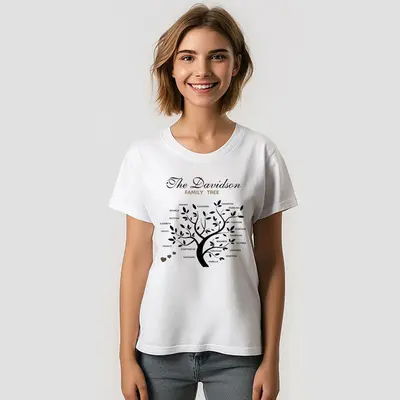 Personalized Family Tree Custom Names T-Shirt