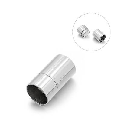 Tarnish Resistant 304 Stainless Steel Column Magnetic Clasps with Glue-in Ends