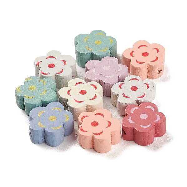 Spray Painted Natural Maple Wood Beads
