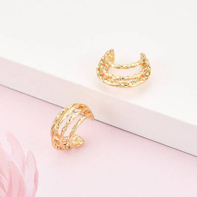 Brass Cuff Earrings