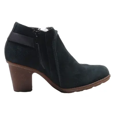 CLARKS Block Heels Green Suede Womens UK 4.5