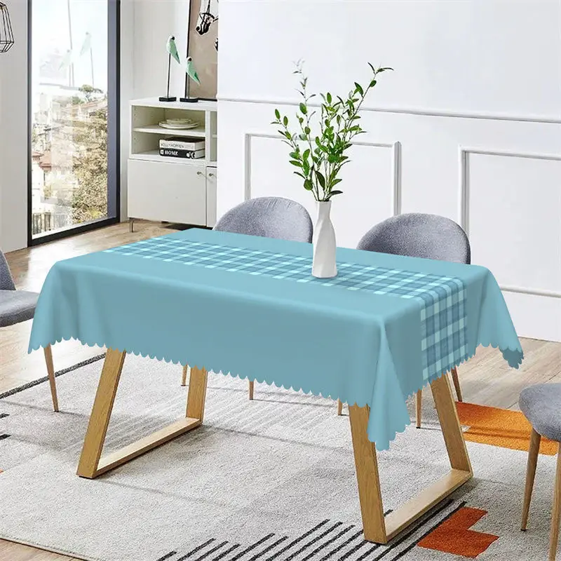 Splicing Modern Green Checkered Rectangle Tablecloth - Aperturee