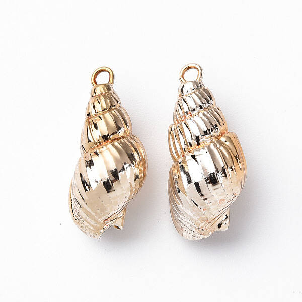 Electroplate Spiral Shell Pendants