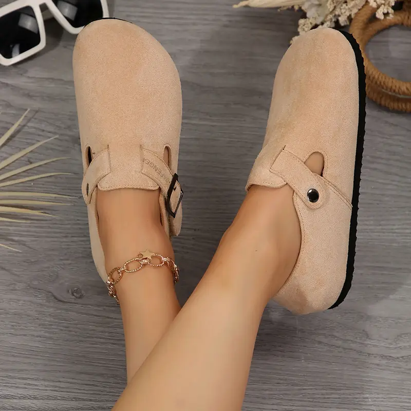 Women's Comfortable Clogs Soft Mules Adjustable Buckle Slip-on Casual Shoes Beach Essentials